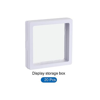 Floating Thin Film Display Box, ABS Frame Case 9cm x 9cm x 2cm Pack of 20