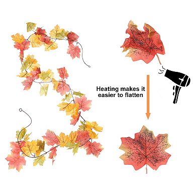 2Pcs Fall Maple Leaf Garland,5.9Ft Garland Decor