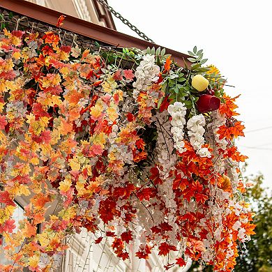 2Pcs Fall Maple Leaf Garland,5.9Ft Garland Decor
