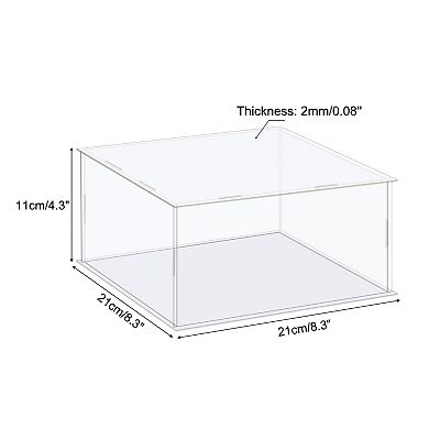 Display Case Box Acrylic Box Transparent Dustproof Protection Showcase 21x21x11cm for Collectibles
