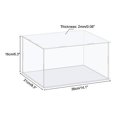 Display Case Box Acrylic Box Dustproof Protection Showcase 36x21x16cm