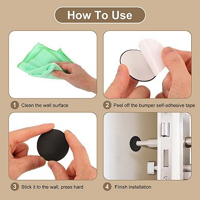 4Pcs Door Stopper Wall Protector, Self Adhesive Bumper