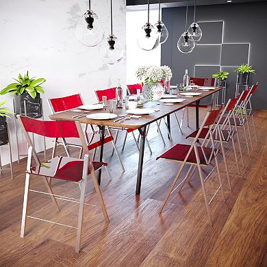 LeisureMod Menno Modern Acrylic Folding Chair, Set of 4