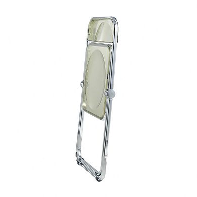 LeisureMod Lawrence Acrylic Folding Chair With Metal Frame, Set of 4