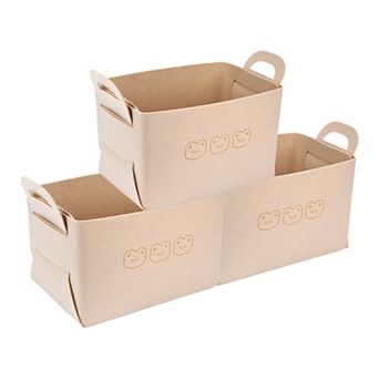 3 Pack Storage Cube, Storage Bin with Handles for Shelves Closet, Collapsible Storage Basket