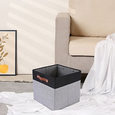 Storage Cube, Fabric Storage Bin with Handles for Shelves Closet, 3 Pack Collapsible Storage Basket