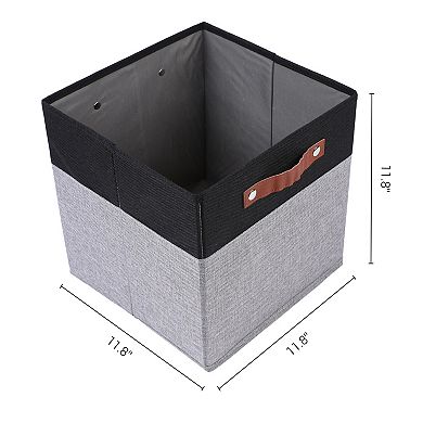 Storage Cube, Fabric Storage Bin with Handles for Shelves Closet, 3 Pack Collapsible Storage Basket