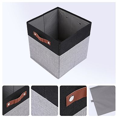 Storage Cube, Fabric Storage Bin with Handles for Shelves Closet, 3 Pack Collapsible Storage Basket