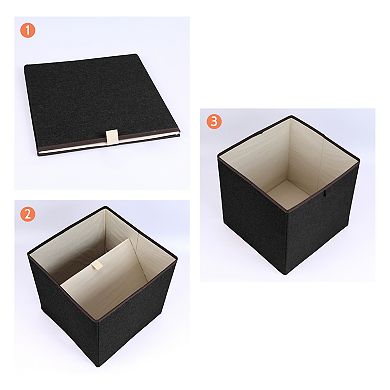 Storage Cube, Fabric Storage Bin for Shelves Closet, Set of 3 Collapsible Storage Baskets 13*13*13in
