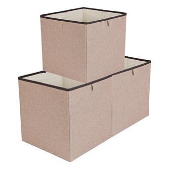 Storage Cube, Fabric Storage Bin for Shelves Closet, Set of 3 Collapsible Storage Baskets 13*13*13in