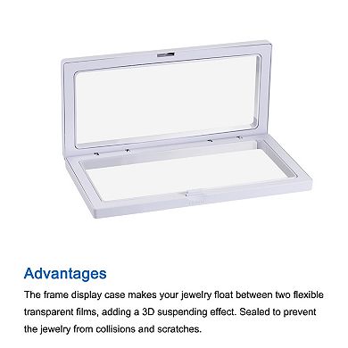 Floating Thin Film Display Box, ABS Frame Case 18cm x 9cm x 2cm Pack of 2