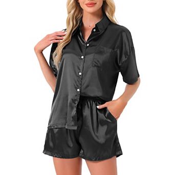 Women's Pajamas Set Button Down Notch Collar Short Sleeve with Shorts Set Soft Cozy Lounge Set