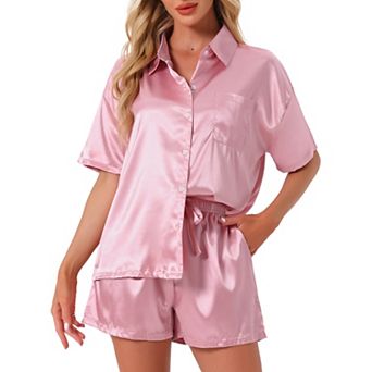 Women's Pajamas Set Button Down Notch Collar Short Sleeve with Shorts Set Soft Cozy Lounge Set