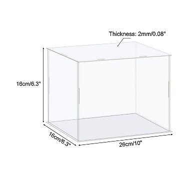 Display Case Box Acrylic Box Transparent Dustproof Protection Showcase 26x16x16cm for Collectibles