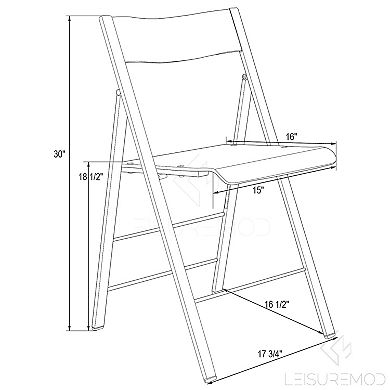 LeisureMod Menno Modern Acrylic Gold Base Folding Chair, Set of 2