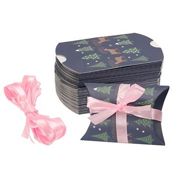 50 pc Pillow Boxes 3.5 x 2.8 x 1 Inch Gift Boxes, Presents Paper Candy Favor Boxes