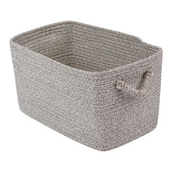 1 Pack Woven Storage Basket, Shelf Closet Storage Bin with Handles for Key Tray Bowl 15*9.8*9.1in