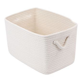 1 Pack Woven Storage Basket, Shelf Closet Storage Bin with Handles for Key Tray Bowl 15*9.8*9.1in