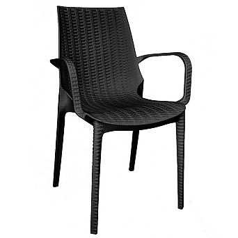 LeisureMod Kent Outdoor Dining Arm Chair, Set of 2