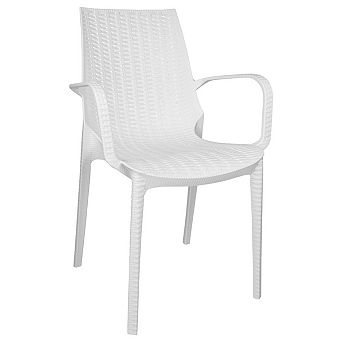 LeisureMod Kent Outdoor Dining Arm Chair, Set of 2