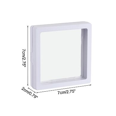 Floating Thin Film Display Box, ABS Frame Case 7cm x 7cm x 2cm Pack of 20