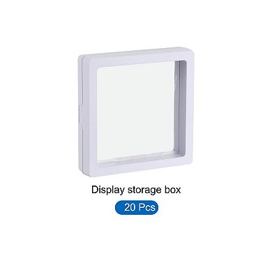 Floating Thin Film Display Box, ABS Frame Case 7cm x 7cm x 2cm Pack of 20