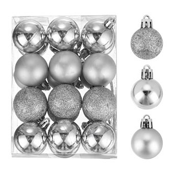 Christmas Ball Christmas Tree Decorations Balls Silver 1.6" for Decoration Christmas Decor 24 pc