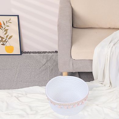 1 Pack Woven Storage Basket, Shelf Closet Storage Bin for Key Tray Bowl for Entryway Desk 8.1*3.7in