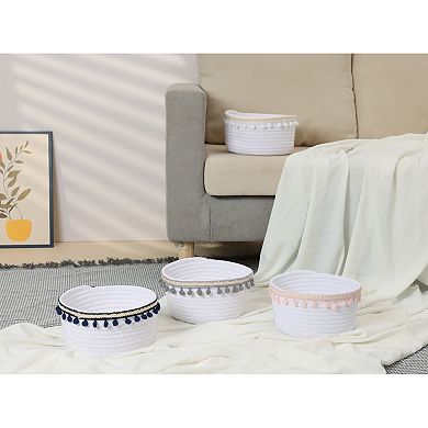 1 Pack Woven Storage Basket, Shelf Closet Storage Bin for Key Tray Bowl for Entryway Desk 8.1*3.7in