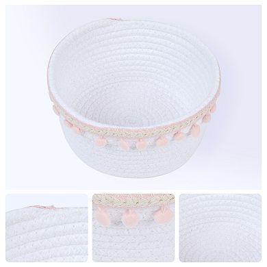 1 Pack Woven Storage Basket, Shelf Closet Storage Bin for Key Tray Bowl for Entryway Desk 8.1*3.7in