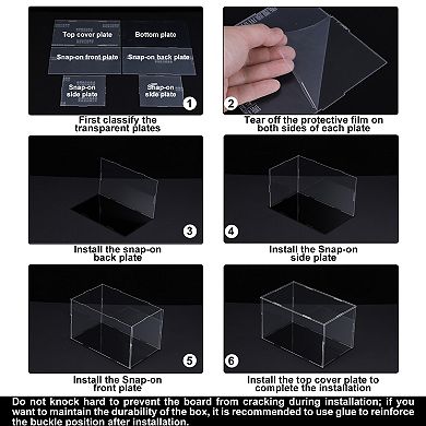 Clear Display Case, Acrylic Box Assemble Dustproof Box Showcase, 13.7x13.7x11.8inch for Collectibles
