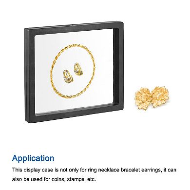 Floating Thin Film Display Box, ABS Frame Case 14cm x 14cm x 2cm Pack of 2