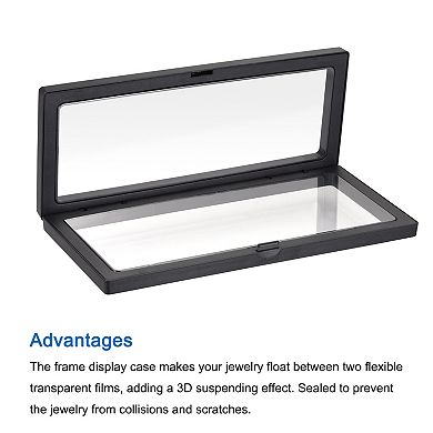 Floating Thin Film Display Box with Base 18cm x 7cm x 2cm Pack of 2