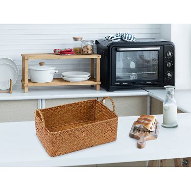 1 Pack Wicker Basket, Basket for Organizing, Storage Basket with Handles, Storage Cube for Shelves