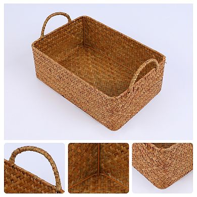 1 Pack Wicker Basket, Basket for Organizing, Storage Basket with Handles, Storage Cube for Shelves