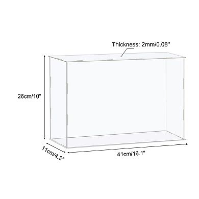 Display Case Box Acrylic Box Transparent Dustproof Protection Showcase 41x11x26cm for Collectibles