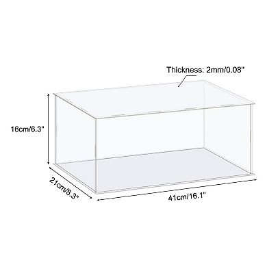 Display Case Box Acrylic Box Transparent Dustproof Protection Showcase 41x21x16cm for Collectibles