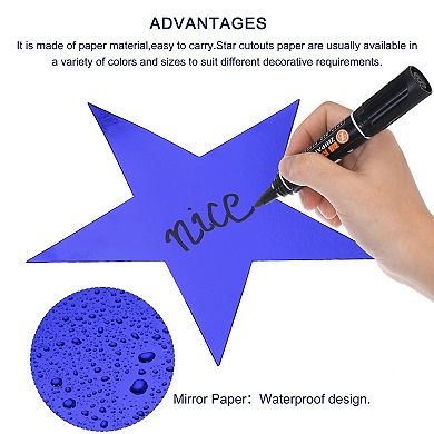 Star Cutouts Paper Five Star Confetti Cutouts for Birthday Party Classroom Wedding 5.9" 50Pcs