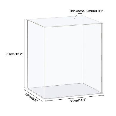 Display Case Box Acrylic Box Transparent Dustproof Protection Showcase 36x16x31cm for Collectibles