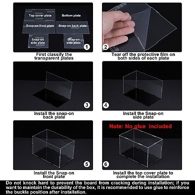 Display Case Box Acrylic Box Transparent Dustproof Protection Showcase 26x26x21cm for Collectibles