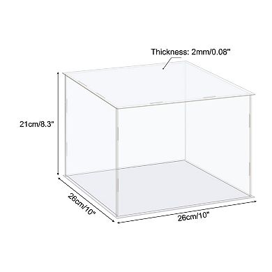 Display Case Box Acrylic Box Transparent Dustproof Protection Showcase 26x26x21cm for Collectibles