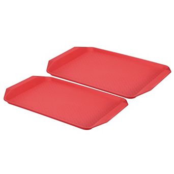 Fast Food Serving Tray, 2 pc Non-Silp Rectangle Restaurant Serving Tray Cafeteria Platter for Party