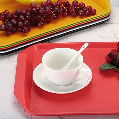 Fast Food Serving Tray, 2 Pcs Non-Silp Rectangle Restaurant Serving Tray Cafeteria Platter for Party