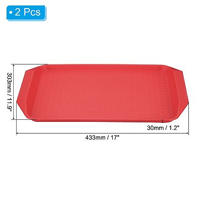 Fast Food Serving Tray, 2 Pcs Non-Silp Rectangle Restaurant Serving Tray Cafeteria Platter for Party