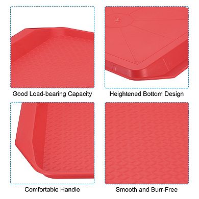 Fast Food Serving Tray, 2 Pcs Non-Silp Rectangle Restaurant Serving Tray Cafeteria Platter for Party