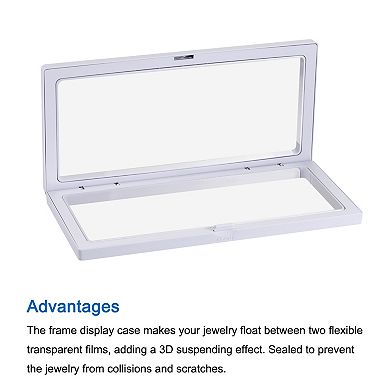 Floating Thin Film Display Box with Base 23cm x 11cm x 2cm Pack of 2