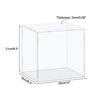 Display Case Box Acrylic Box Dustproof Protection Showcase 26x16x21cm