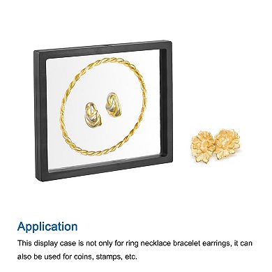 Floating Thin Film Display Box, ABS Frame Case 18cm x 18cm x 2cm Pack of 2