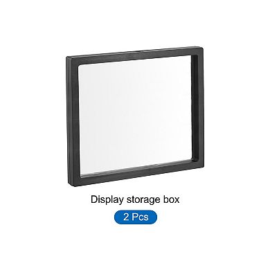 Floating Thin Film Display Box, ABS Frame Case 18cm x 18cm x 2cm Pack of 2