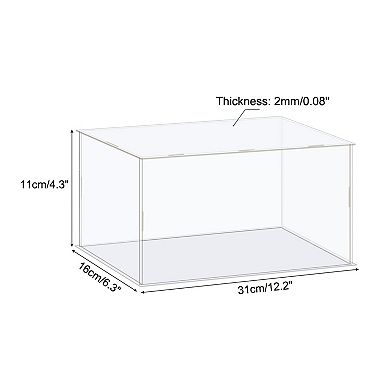 Display Case Box Acrylic Box Transparent Dustproof Protection Showcase 31x16x11cm for Collectibles